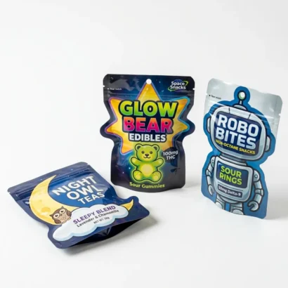 printed shaped mylar bags