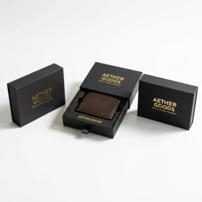 wallet box with logo